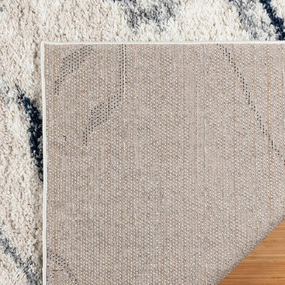 Anjou Navy and Beige Abstract Shag 8' x 10' Area Rug