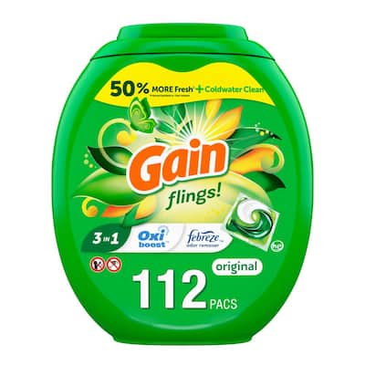 Gain Flings HE Original Scent Liquid Laundry Detergent Pods (112-Count)