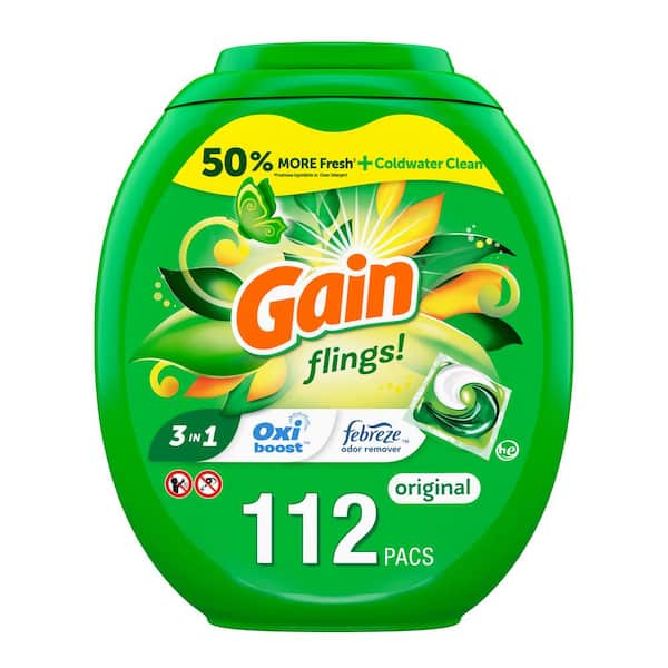 Gain Flings HE Original Scent Liquid Laundry Detergent Pods (112-Count)