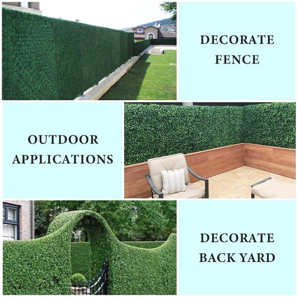 12PC Artificial Hedge Panel Greenery Wall Fence Mat Privacy Screen Decor 20"x20" 
