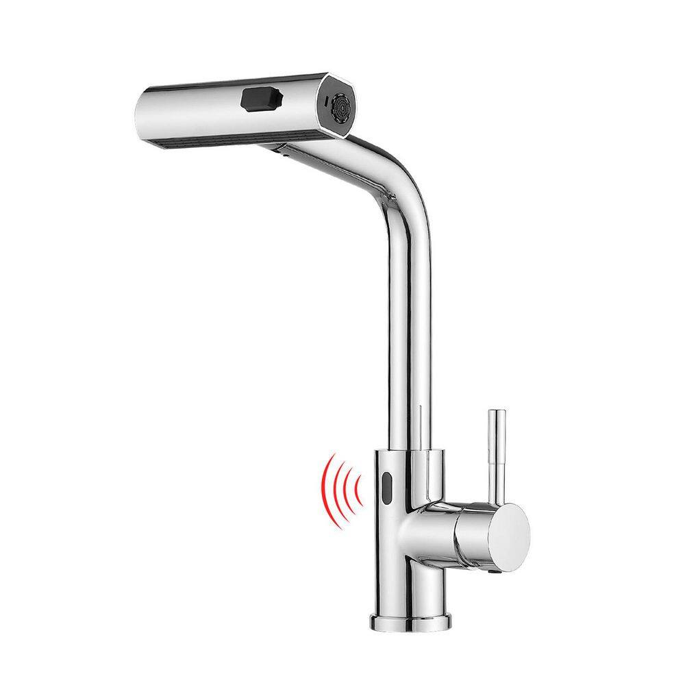 Single Handle Pull Out Sprayer Touchless Kitchen Faucet Stainless Steel Smart Motion Sensor Sink Taps in Polished Chrome price history on PriceWatchPro