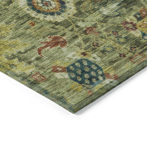 Chantille Machine Washable Indoor/Outdoor Abstract ACN1927 Aloe 2 ft. 3 in. x 7 ft. 6 in. Runner Rug