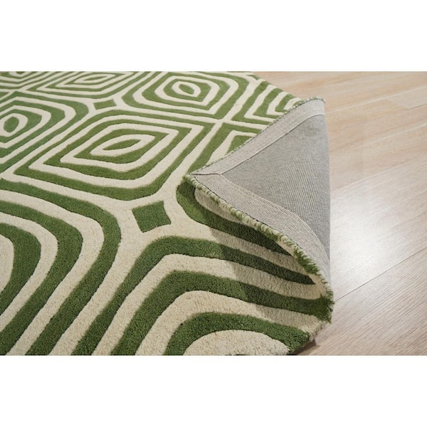 Green 8 ft. x 10 ft. Elegant and Stylish Hand-Tufted Wool Contemporary Modern Tufted Stripes Premium Rectangle Area Rugs