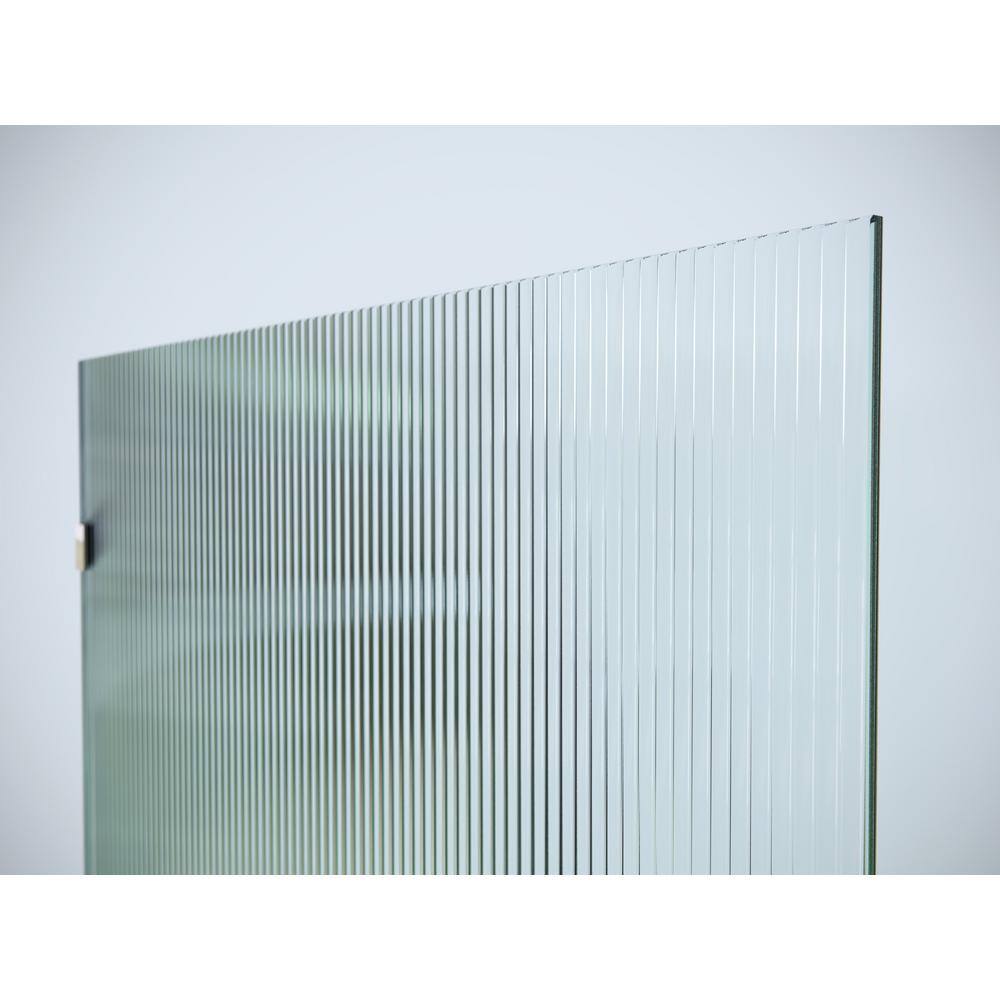Gaia 30 in. x 78 in. Matte Black Fluted Glass Shower Panel