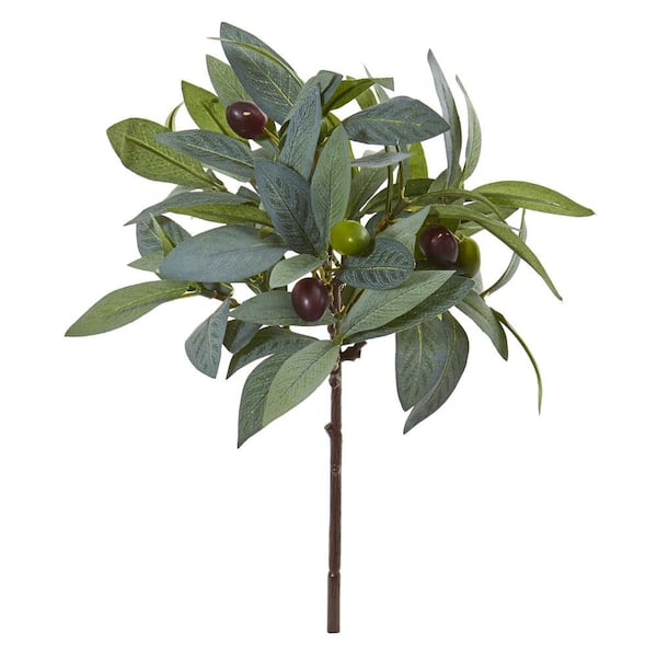 Nearly Natural Indoor 12 Olive Branch Artificial Plant with Berries (Set of 12)