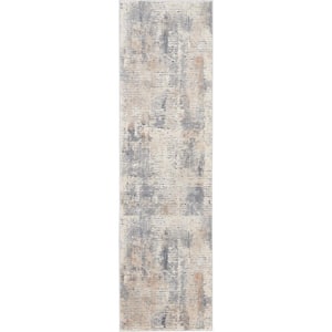 Rustic Textures Beige/Grey 2 ft. x 8 ft. Abstract Contemporary Kitchen Runner Area Rug