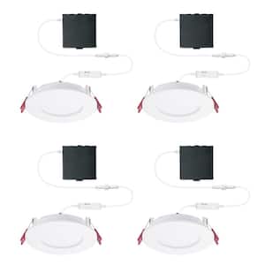Pro Value Series LED 4 in Round Adj Color Temp Canless Recessed Light for Kitchen Bath Living rooms, Wht  4-Pk