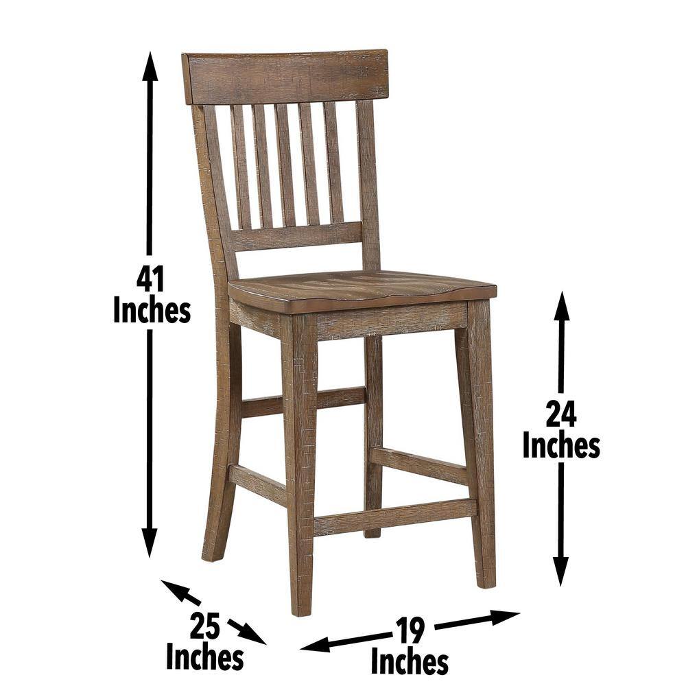 Riverdale Light Brown Distressed Wood Counter Height 5-Piece Dining Set