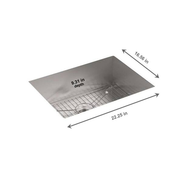 Vault Dual Mount Stainless Steel 25 in. 4-Hole Single Bowl Kitchen Sink Kit with Basin Rack Vault Dual Mount Stainless Steel 25 in. 4-Hole Single Bowl Kitchen Sink Kit with Basin Rack