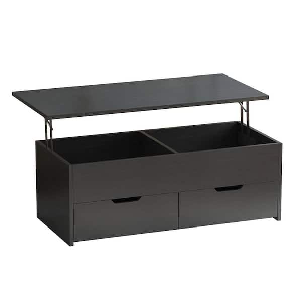 Fufu Gaga 45 3 In Black Lift Top Coffee Table With Storage Shelf And 2 Drawers Tcht Kf200019 02 Black Lift Top Coffee Table With, Lift Top Coffee Table Black Wood