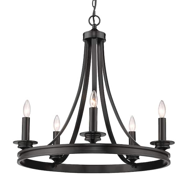 Saldano 5-Light Matte Black Chandelier