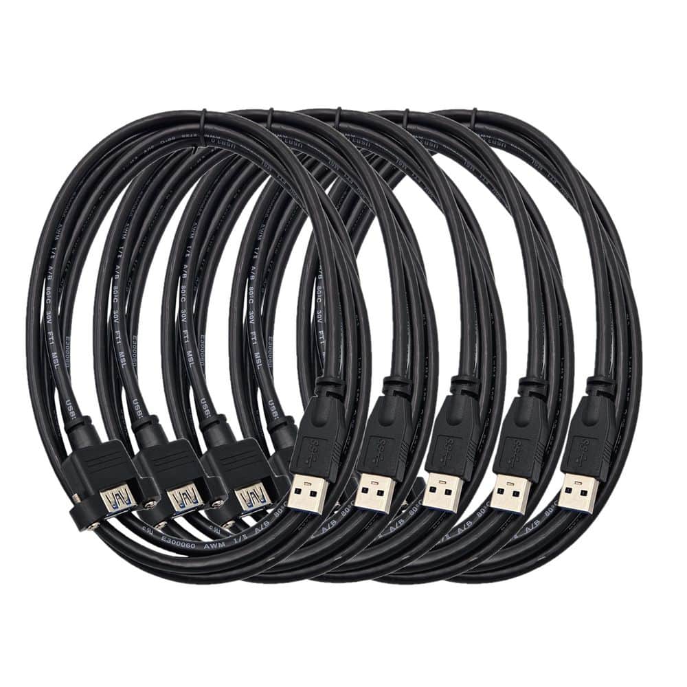 6 ft. USB 3.0 Type A / A Panel Mount Extension Cable-Black 5-Pack price history on PriceWatchPro