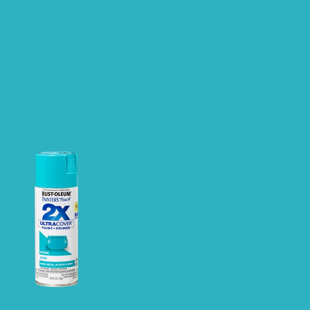 Rust-oleum 12oz 2x Painter's Touch Ultra Cover Gloss Seaside Spray Paint  Aqua : Target