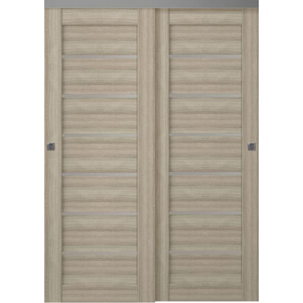 Alba 56 in. x 79" Shambor Finished Wood Composite Bypass Sliding Door