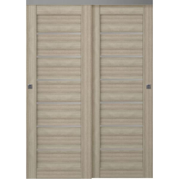 Belldinni Alba 64 in. x 80" Shambor Finished Wood Composite Bypass Sliding Door