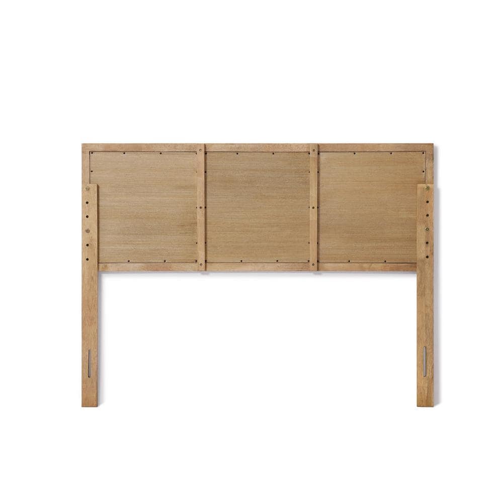 Natural Rubberwood and Rattan King Headboard