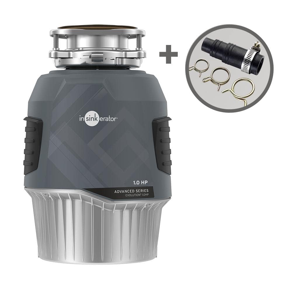 InSinkErator Evolution 1HP, 1 HP Garbage Disposal, EZ Connect Continuous Feed Food Waste Disposer with Dishwasher Connector Kit
