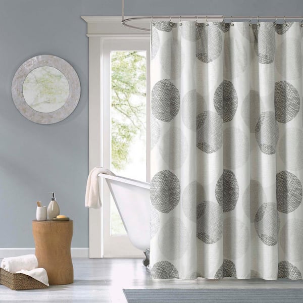 MADISON PARK ESSENTIALS Glendale Grey 72 in. Shower Curtain