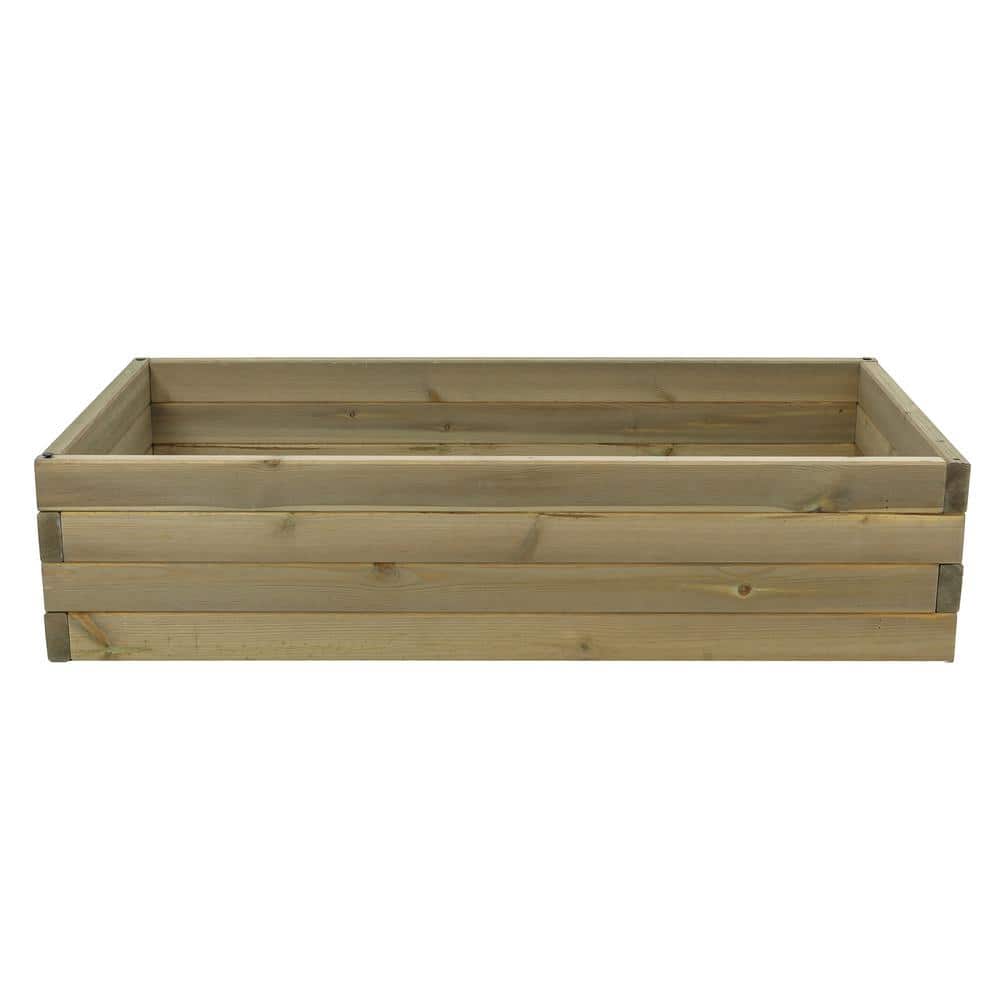 Natural Wood Finish 3.3ft Weather-Resistant Raised Garden Bed