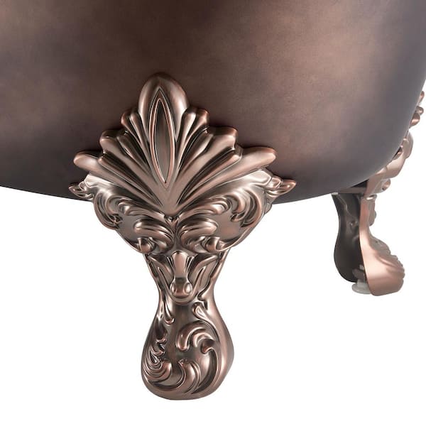 69 in. Fiberglass Double Slipper Clawfoot Non-Whirlpool Bathtub in Matte Antique Brass 69 in. Fiberglass Double Slipper Clawfoot Non-Whirlpool Bathtub in Matte Antique Brass