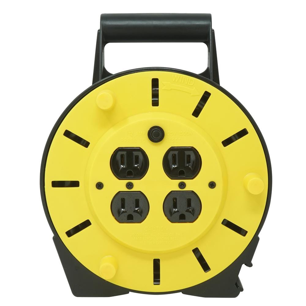 Loops - 10 Metre Retractable Cable Reel System - 2 x 230V Plug Socket - Composite Cased