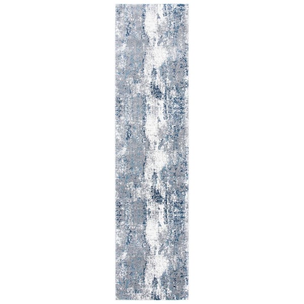 SAFAVIEH Lilypond Grey/Blue 2 ft. x 6 ft. Abstract Distressed Runner Rug