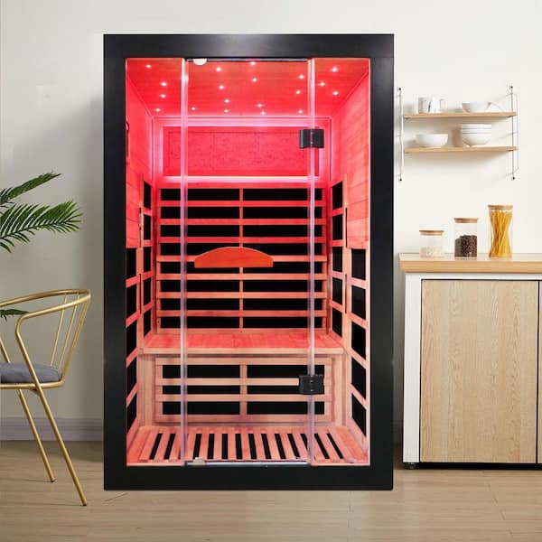 AVAXA 2-Person Indoor Hemlock Infrared Sauna with 8 Far-Infrared