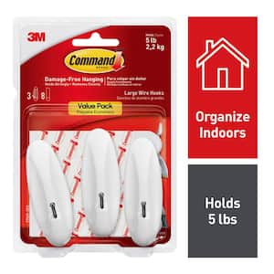 Command Hook + Adhesive Strips Large White