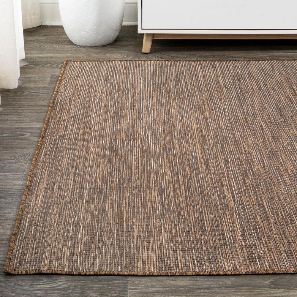 Ethan Brown Flatweave Synthetic 8' x 10' Area Rug