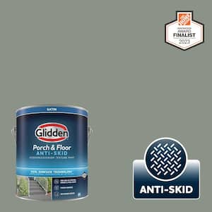 1 gal. PPG1033-5 Gray Heron Satin Interior/Exterior Anti-Skid Porch and Floor Paint with Cool Surface Technology