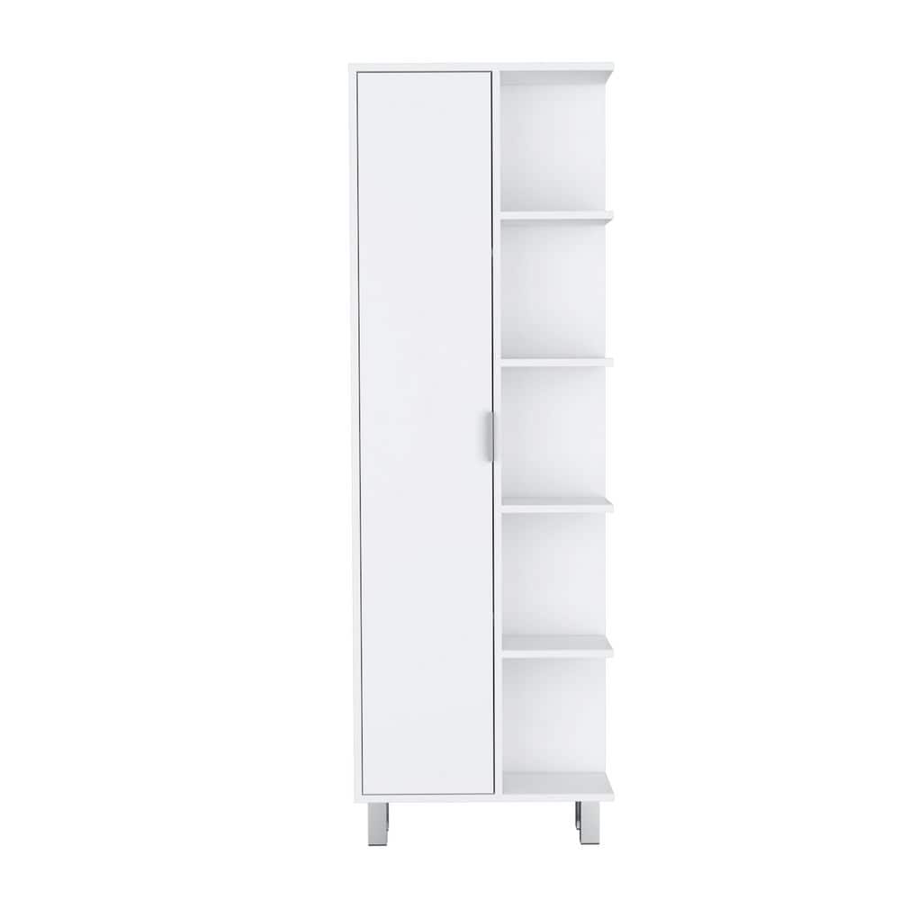8.20 in. W x 20.90 in. D x 62.90 in. H White Linen Cabinet with Ample Storage Space price history on PriceWatchPro