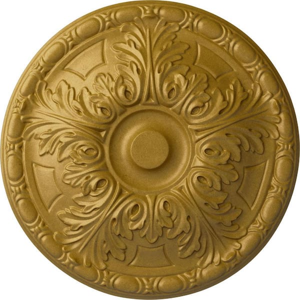 Ekena Millwork 15-3/4 in. x 5/8 in. Granada Urethane Ceiling Medallion (Fits Canopies upto 4-1/4 in.), Pharaohs Gold