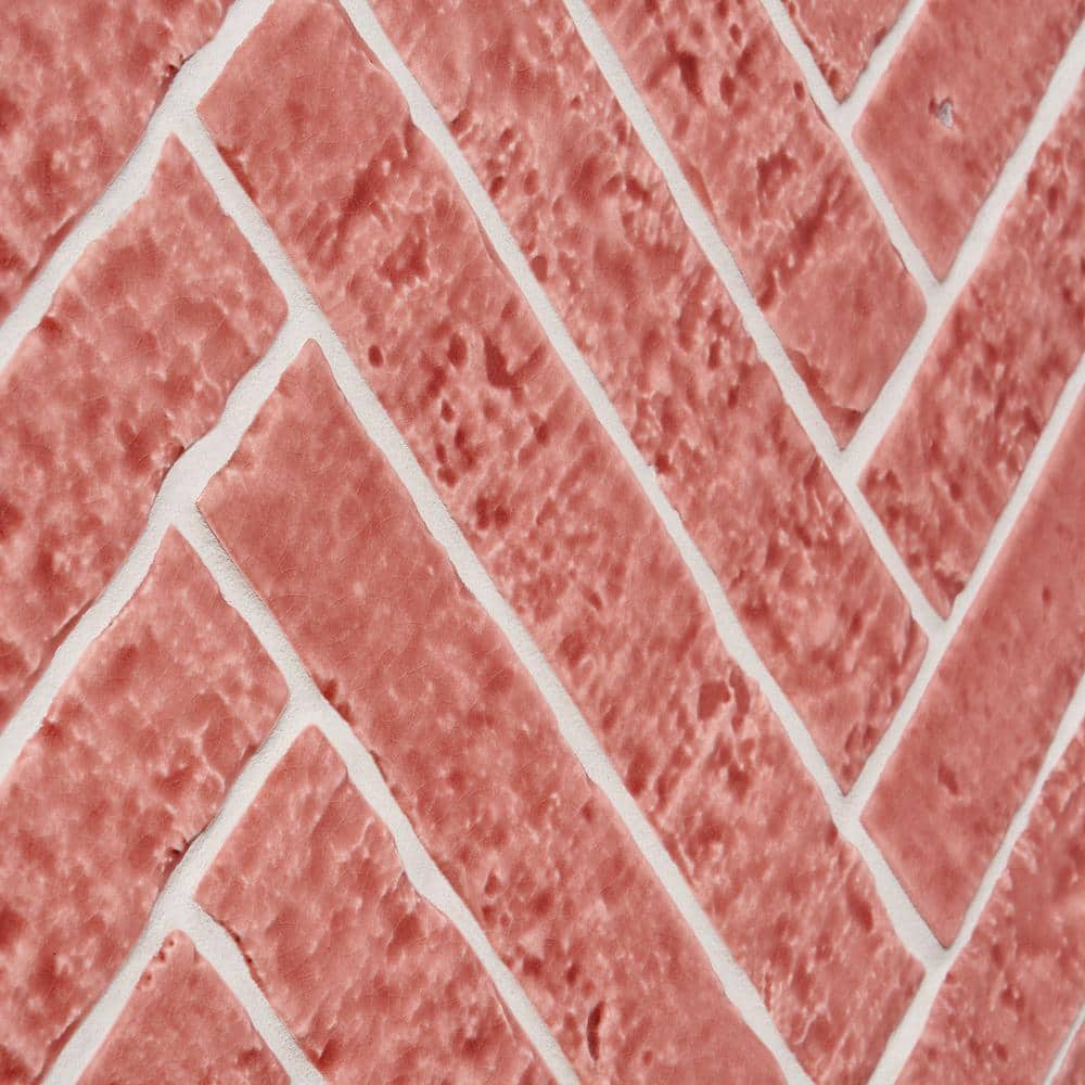 Virtuo Pink Crackled Ceramic Subway Wall Tile 2x10