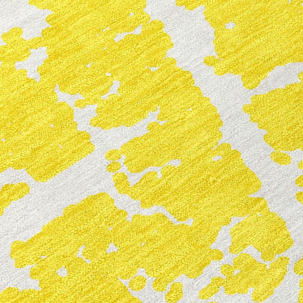 Yellow and White 2 ft. x 3 ft. Abstract Indoor/Outdoor Area Rug
