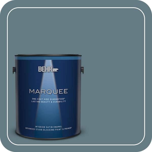 BEHR MARQUEE 1 gal. #540F-5 Smokey Blue Satin Enamel Interior Paint & Primer