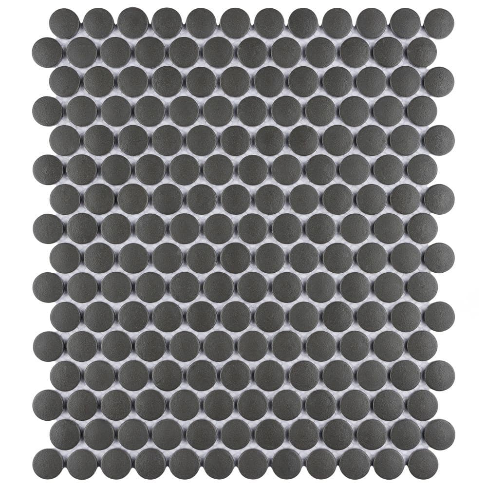 Gotham Penny Round Black 9-3/4 in. x 11-1/2 in. Porcelain Mosaic Tile (8.0 sq. ft./Case) price history on PriceWatchPro