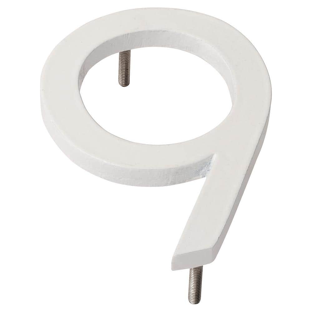 4 in. White Aluminum Floating or Flat Modern House Number 9 price history on PriceWatchPro