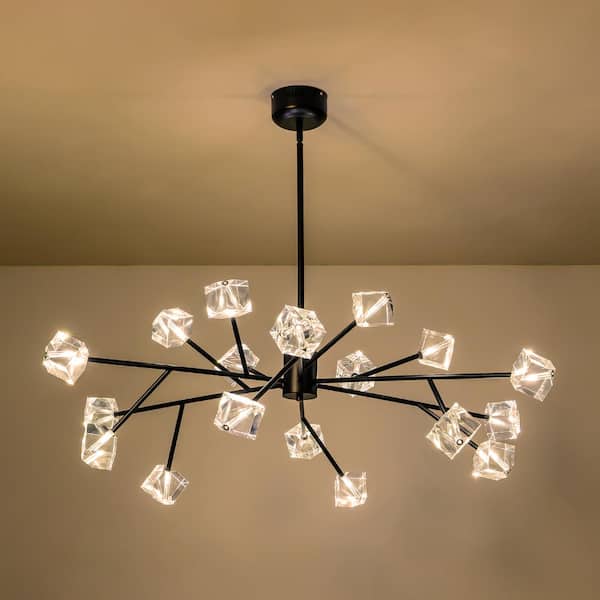 Rennnsan Ellie 18-Light Black Square Crystal Sputnik