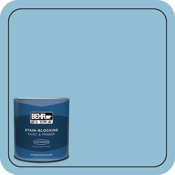 BEHR ULTRA 1 qt. #M490-3 Speedboat Extra Durable Satin Enamel Interior Paint & Primer