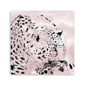 Victoria Pink Laying Leopard by Carol Robinson 1-Piece Giclee Unframed Animal Art Print 40 in. x 40 in.