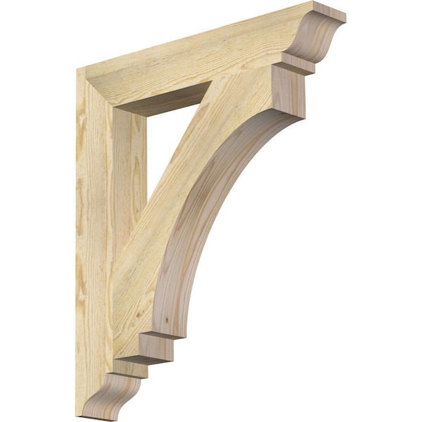 Ekena Millwork 4 in. x 28 in. x 24 in. Douglas Fir Imperial Traditional Rough Sawn Bracket