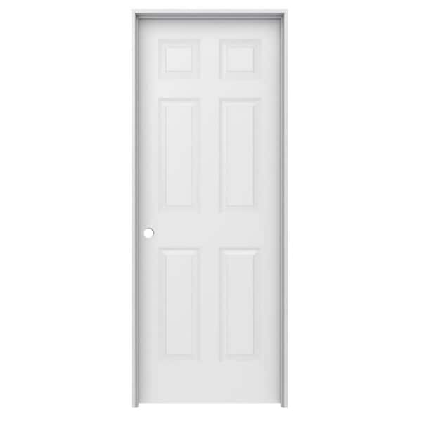 Builders Choice 36 in. x 80 in. Right-Handed Colonist Primed Textured Molded Composite MDF Single Prehung Interior Door