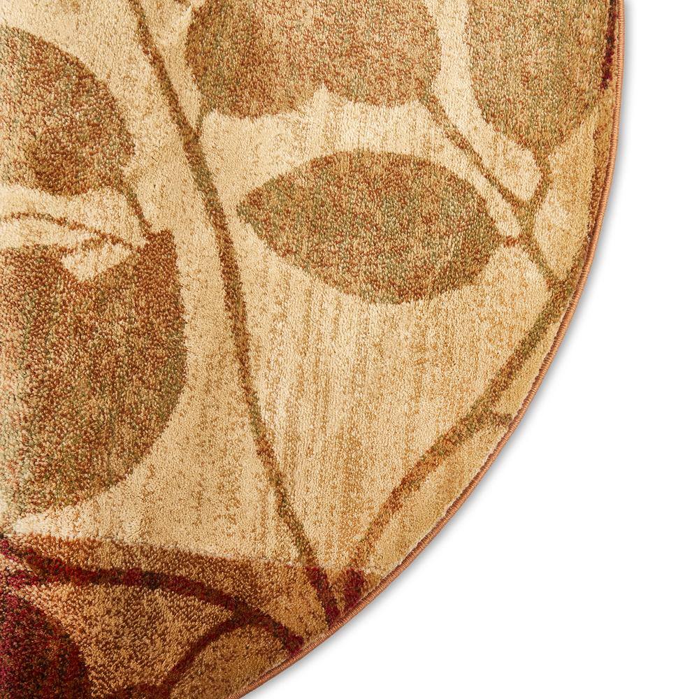 Tribeca Amelia Red and Beige Floral Round Area Rug