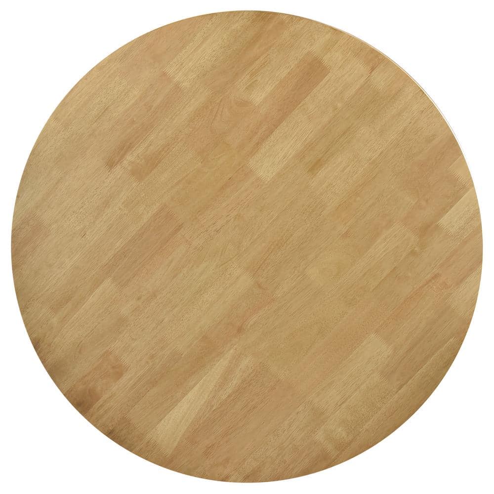Coaster Elowen 5-piece Round Solid Wood Dining Set Light Walnut