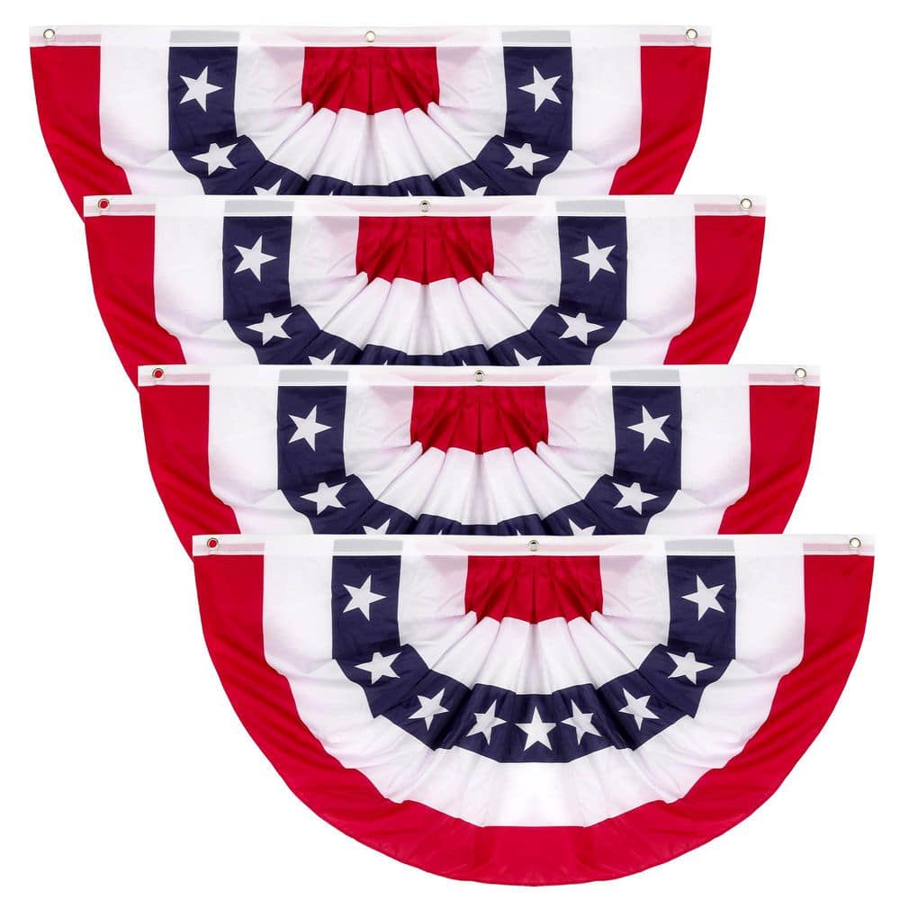 4-Pack 2 ft. × 4 ft. American Pleated Fan Flag for Memorial Day Independence Day 250th Anniversary Decor price history on PriceWatchPro