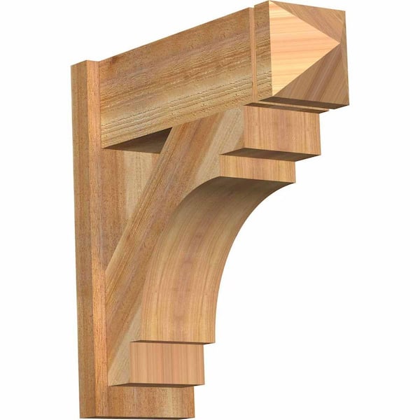Ekena Millwork 8 in. x 24 in. x 24 in. Merced Arts and Crafts Rough Sawn Western Red Cedar Outlooker