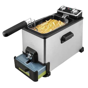 Deep Fryer Electric Deep Fryer with Basket and Drip Hook, 2.5L Oil Capacity  Fish Fryer, Removable Lid with View Window and Filter, Stainless Steel