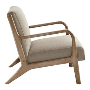 Novak Taupe Mid-Century Modern Accent Armchair