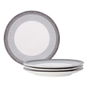 Colorscapes Layers Charcoal 8.25 in. Porcelain Coupe Salad Plates, Set of 4