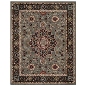 Heritage Gray/Charcoal 8 ft. x 10 ft. Border Area Rug
